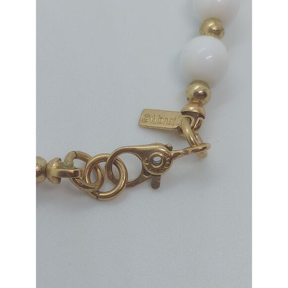 Vintage Monet White Gold Tone 26" Beaded Necklace - Picture 6 of 6